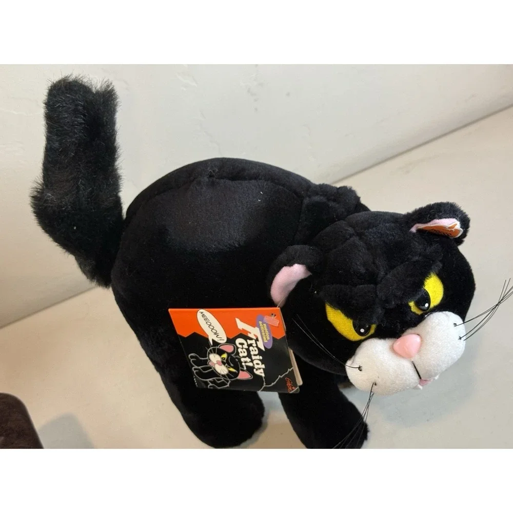 1994 Gibson Greetings FRAIDY Black Cat Screaming Meow Halloween Plush NWT